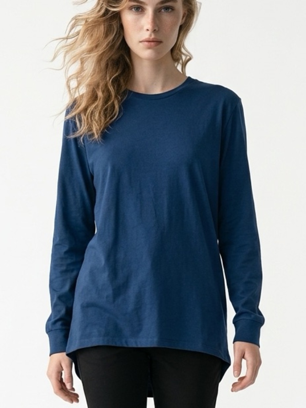 LuLaRoe Navy Long-Sleeve Crewneck Top